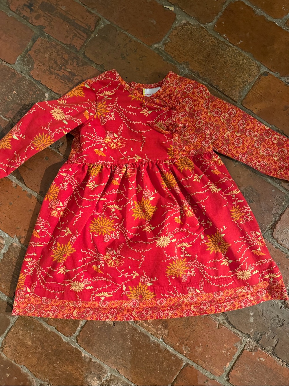 Vintage Hanna Andersson Toddler Girls' Mixed Floral Print Dress, Size 3
